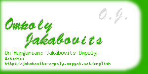 ompoly jakabovits business card